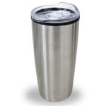 Travel Mugs with Clear Lid - Silver Color